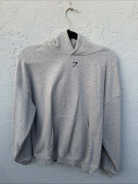 Gymshark Light Gray Men's Hoodie with Subtle Logo